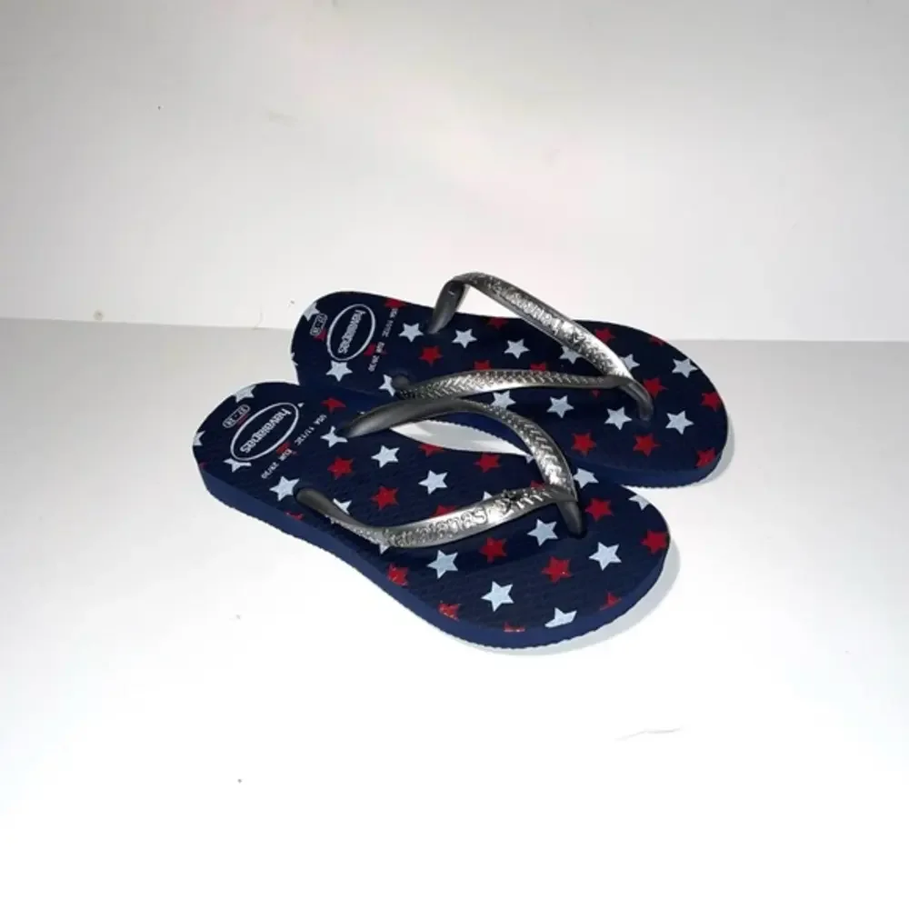 Havaianas‎ flip flops Patriotic Red White Blue Stars Sandals Little kid 11/12C
